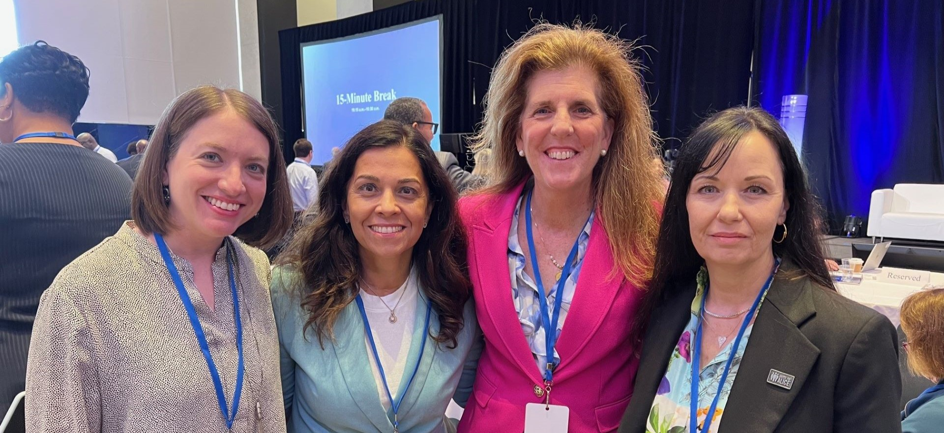 Ashley Anglin, Kiran Handa Gaudioso, Stephanie Hoopes, and Theresa Leamy - representing United Way of Northern New Jersey and United For ALICE - at the Economic Mobility Summit